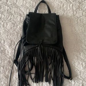 Black Pleather Fridge Backpack
